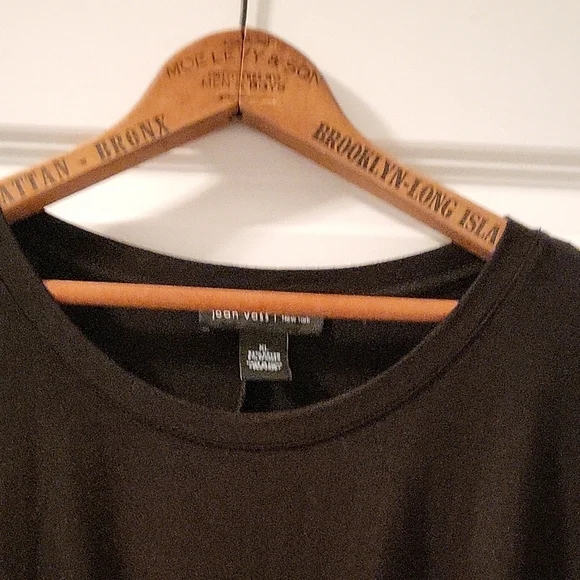 Joan Vass Black Tie Front Relaxed Blouse - Picture 3 of 6